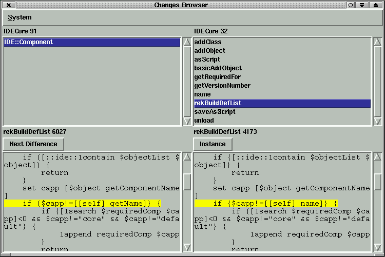 Changes Browser