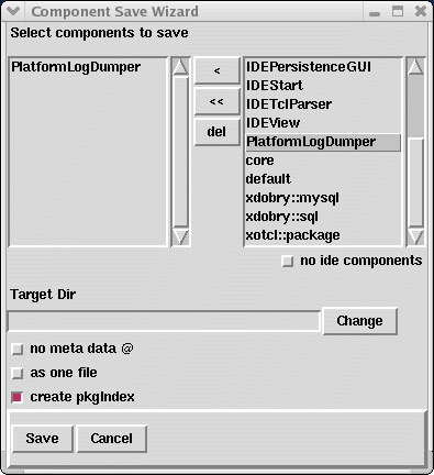 Saving Components